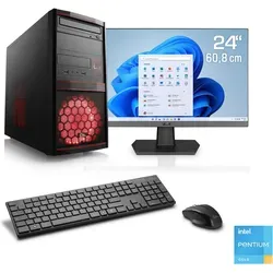 CSL Speed V21815 PC-Komplettsystem 24" - PC-Systeme mit Intel® Pentium Gold G6400, 8 GB RAM und 500 GB SSD. Ideal für Home & Office mit vorinstalliertem Windows 11 und inklusive 30 Tage Xbox Game Pass Ultimate.