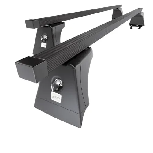Mossa - Stahl-Dachträger kompatibel mit Opel Astra J mk IV Hatchback (2009-2015) - schwarz Dachträger Dachgepäckträger - Montagepunkte