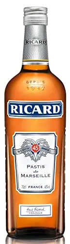 Ricard Pastis de Marseille Apéritif Anisé 45% Vol. 0,7l - Traditioneller Anisspirituose aus Frankreich, ideal als erfrischender Apéritif für heiße Sommertage und perfekt kombiniert mit mediterranen Speisen.