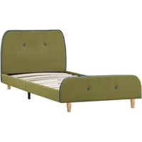 vidaXL Bettgestell Grün Stoff 90x200 cm - Elegantes Bettgestell aus robustem Holz und Eisen, ideal für Matratzen 90x200 cm. Der einladende Stoffbezug ist pflegeleicht und verleiht Ihrem Schlafzimmer einen Hauch von Charme.