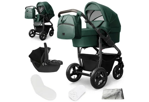 bergsteiger Kombi-Kinderwagen Babywagen Capri 3in1, Kombikinderwagen Komplettset, (10-tlg)