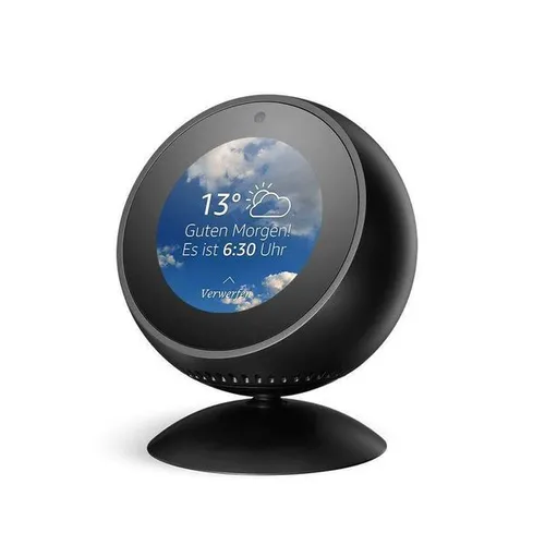 Amazon Echo Spot - Sprachgesteuerter Smart Assistant in Schwarz - Smart Speaker mit Bluetooth-Konnektivität und Alexa-Integration, ideal für Ihr Smart Home und zur einfachen Sprachsteuerung.