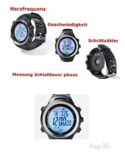 CRIVIT Herzfrequenz Messuhr mit Schrittzähler Pedometer Kalorienverbrauch Schlaf