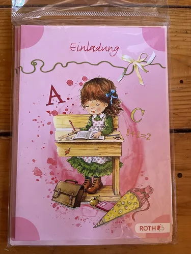ROTH Einladungskarte Mein Schulstart rosa Schulanfang Schule Einschulung Party