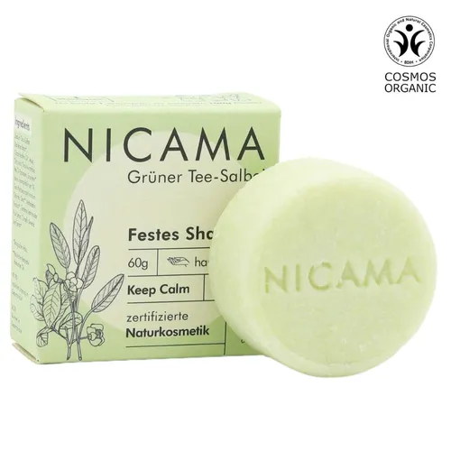 NICAMA Festes Shampoo Grüner Tee-Salbei