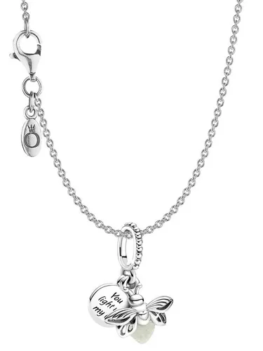 Pandora Kette mit Anhänger Silber 925 - Leuchtendes Glühwürmchen - Ketten mit Anhänger aus hochwertigem Silber 925, glänzende Optik und einzigartiger Glühwürmchen-Anhänger, ideal für einen funkelnden Look.