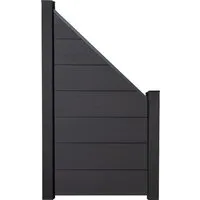 GroJa Flex Grande Stecksystem 90 x 180 cm ohne Pfosten - Anthrazit - Gartenzäune, stabiler Bausatz mit 7 breiten Füllungen und elegantem Abschlussprofil in Anthrazit für moderne Außenbereiche.