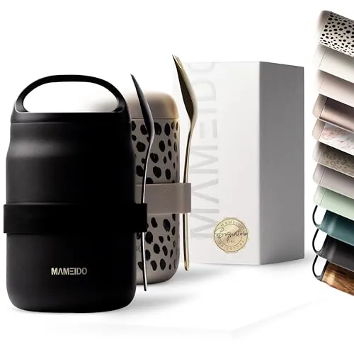 MAMEIDO Thermobehälter für Essen 800 ml – Auslaufsicherer Edelstahl Lunchbox - Hochwertiger 800 ml Thermobehälter aus Edelstahl, BPA-frei und geschmacksneutral. Ideal für unterwegs, hält Speisen lange warm und begeistert mit stilvollem Design.