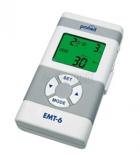 Promed EMT-6 Digitales TENS EMS Duo Gerät - Kombigerät für Nerven- und Muskelstimulation, 13 Therapiemodi für effektive Schmerzlinderung ohne Nebenwirkungen
