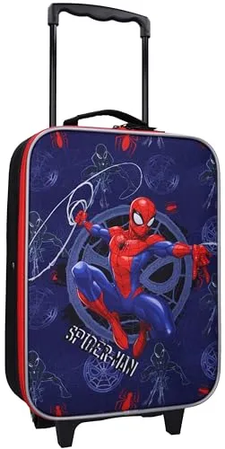 Vadobag Spiderman Trolley Koffer - Kinderkoffer mit Rollen für Jungen - Praktischer Handgepäck-Koffer mit Spiderman-Motiv. Perfekt für kleine Abenteurer: Teleskopgriff, 2 Rollen und viel Stauraum für die wichtigsten Dinge.