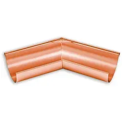 Rinnenwinkel Grömo Außeneck 45° aus Kupfer - Hochwertiger halbrunder Rinnenwinkel für langlebige Dachentwässerung, Schenkellänge 300mm, ideal für Renovierungsprojekte.