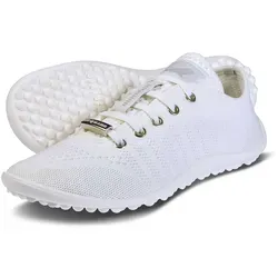 Leguano Barfußschuhe Schnürschuh weiß 39 EU - Sneaker mit optimaler Fußfreiheit, ideal für ein natürliches Laufgefühl und gesunde Fußentwicklung. Perfekt für aktive Menschen, die Barfußlaufen lieben.