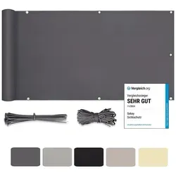Sekey Balkon Sichtschutz 90 x 600 cm – Blickdichte Balkonverkleidung mit 100% Privatsphäre - Balkonumspannungen: Reißfester, wetterfester Sichtschutz aus 100% Polyester, inklusive Montagezubehör für einfache Anbringung und maßgeschneiderte Lösungen.