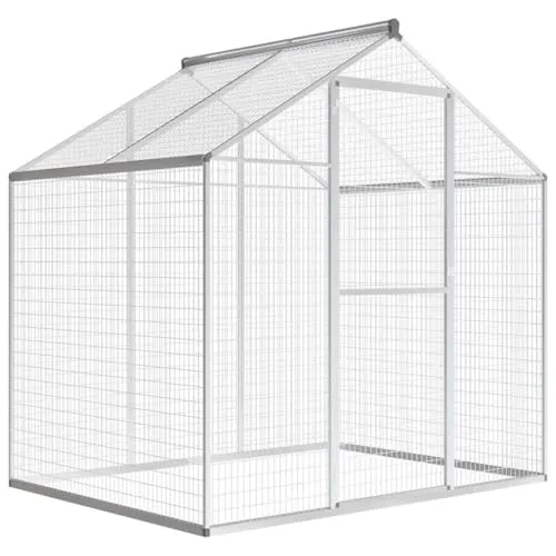 Hühnerstall Hühnerkäfig aus verzinktem Stahl - Käfige, Auslauf & Gehege - Robuster Hühnerkäfig aus verzinktem Stahl mit anthraziter Farbe, ideal für sicheren Außenbereich und optimalen Schutz Ihrer Hühner.