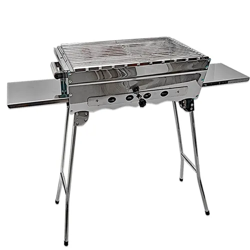 Grillpeter Holzkohlegrill Mangal Khan Edelstahl Schaschlik Grill - Hochwertiger Edelstahl Schaschlik Grill mit Grillrost, ideal für BBQ-Fans und Outdoor-Partys.