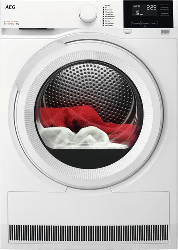 AEG Wärmepumpentrockner 8 kg TR7T60680 - Energiesparend & schonend - Trockner der Serie 7000 mit SensiDry-Technologie für gleichmäßige Trockenergebnisse bei halber Temperatur. Spart Zeit und Energie, schont Textilien und entfernt 99,99 % der Bakterien.