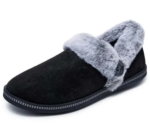 Skechers Cozy Campfire Damen-Slipper Schwarz 41 EU - Hausschuhe mit normaler Passform, atmungsaktivem Design und langanhaltendem Komfort für entspannte Stunden zu Hause.