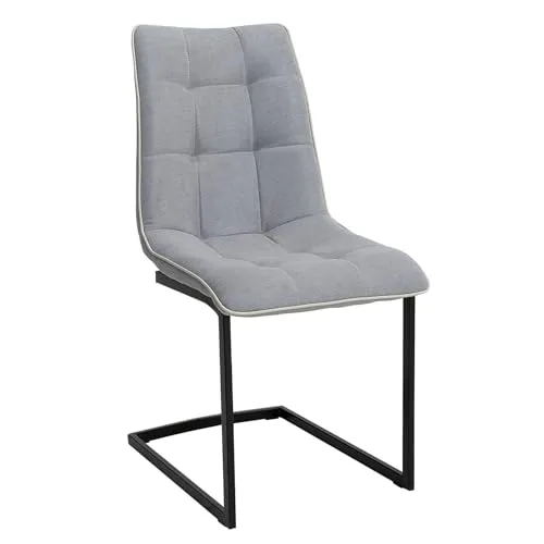 riess-ambiente Freischwinger MIAMI - Hellgrau/Schwarz - Freischwinger im Industrial Stil, bietet höchsten Sitzkomfort und stilvolles Design, ideal für Esszimmer oder Büro.