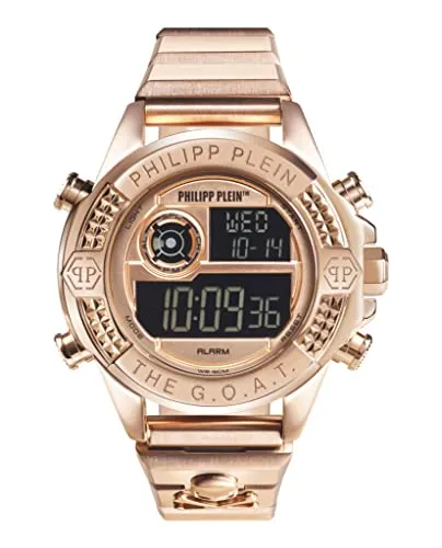 Philipp Plein Watch PWFAA0421 - Armbanduhr für Herren mit digitalem Uhrwerk, Kalenderfunktion und sportlichem Design. Hochwertiges roségold Edelstahlband und wasserdicht bis 5 bar – perfekt für stilbewusste Männer.