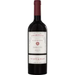Scavi & Ray Primitivo Salento IGT 2024 - Rotwein aus Süditalien, vollmundig und fruchtbetont mit Aromen von Kirschen und dunklen Beeren. Ideal zu Pizza und Pasta, ein vielseitiger Genuss für festliche Anlässe.