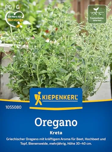 Kiepenkerl Oreganosamen Kreta 1055080 - griechischer Oregano - kräftiges Aroma - mehrjährig - Bienenweide - Pflanzen Samen, Saatgut, Kräutersamen