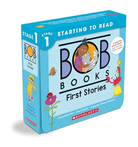 Bob Books - First Stories Box Set Decodable Phonics Books, Ages 4 and Up, Kindergarten (Stage 1: Starting to Read)