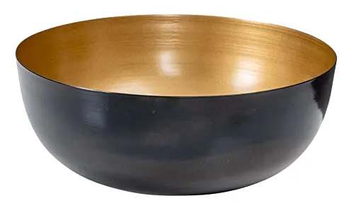 levandeo Schale Rund Ø25cm Schwarz Gold Metall Schüssel Dekoschale Tischdeko Aufbewahrung Dekoration