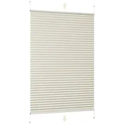 Sekey Plissee Sonnenschutzrollo ohne Bohren Verspannt Blickdicht Lichtschutz, blickdicht, Klemmfix, Verspannt Jalousie Rollos für Fenster / Tür beige 60 cm x 120 cm