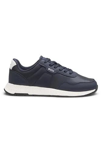 BOSS Titanium Runn Sneaker - Sportlicher Halbschuh in Blau (Gr. 42) - Stylischer Freizeitschuh aus Lederimitat und Textil, mit gepolsterter Innensohle für hohen Tragekomfort. Ideal für sportliche Aktivitäten und den Alltag.