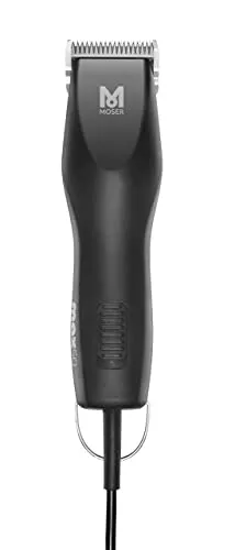 Moser Max50 Tierhaarschneider - Schwarz, Edelstahl-Wechselschneidsatz für präzisen Schnitt, inkl. Zubehör und ergonomischem Design