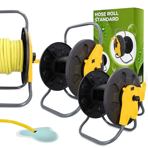 Gartenschlauchtrommel Schlauchwagen 60 m 1/2" Aufroller Gartenschlauchwagen Gartenschlauch Trommel Trolley Anti-Verwicklungssystem Schlauchführung Schlauchtrommel mit Klappbar Handgriff