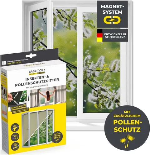 EASYmaxx Insect Protect Insekten- & Pollenschutz, Magnet - Fenster bis 110x130cm