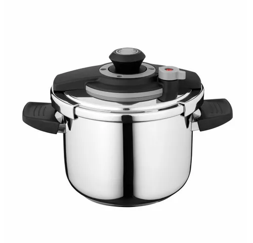 BergHOFF Schnellkochtopf Vita 6L - Schnellkochtopf für gesundes Kochen mit 6L Volumen, gleichmäßige Wärmeverteilung und sicherem Einhand-Öffnungssystem. Ideal für alle Herdarten, inklusive Induktion.
