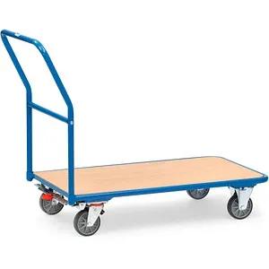fetra Magazinwagen 1202 - Robuster Plattformwagen mit 250kg Tragkraft - Plattformwagen aus pulverbeschichtetem Stahlrohr mit TPE-Reifen für leisen Transport. Ideal für Lager und Werkstätten, bietet Sicherheit gemäß EN 1757-3.