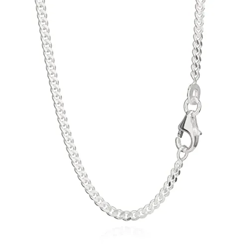 NKlaus 50cm Panzerkette 925 Silber - Ketten für Damen: Elegante Halskette aus 925 Sterling Silber, robust und ideal für täglichen Gebrauch – ein zeitloses Geschenk für jeden Anlass.
