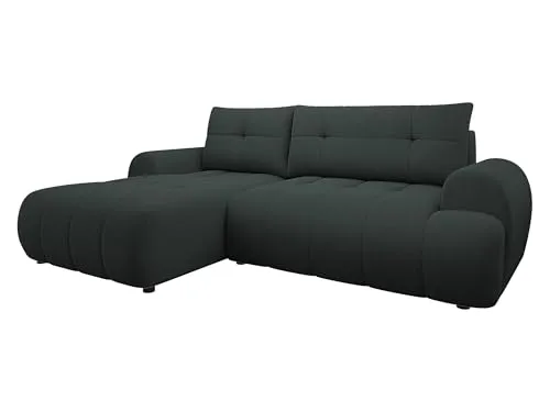 Mirjan24 Ecksofa Fliog mit Bettkasten, 3 Sitzer L-Form Sofa mit Schlaffunktion, Eckcouch für Wohnzimmer, Couch mit Bettfunktion (Velo 636, Seite: Links)