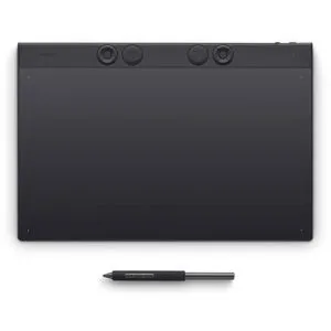 Wacom Intuos Pro Large Grafiktablet - Grafiktablett mit kabelloser und verkabelter Übertragung, ideal für kreative Profis. Großer Arbeitsbereich von 349 x 195 mm für präzise Zeichnungen.