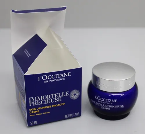 L'Occitane Immortelle Precious Cream 50 ml - Anti-Aging Tagespflege - Tagespflege mit wertvollem Immortelle-Extrakt, spendet intensive Feuchtigkeit und reduziert sichtbar Falten für einen strahlenden Teint.