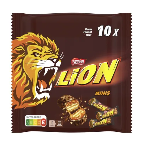 Nestle Lion Mini Gefüllte Waffel mit Karamell Packung 180g