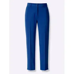 7/8-Hose HEINE, Damen, Gr. 40, Normalgrößen, blau (royalblau), 69% Polyester, 23% Viskose, 8% Elasthan, unifarben, 7/8-Länge, Hosen