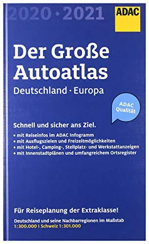 Großer ADAC Autoatlas 2020/2021, Deutschland 1:300 000, Europa 1:750 000 (ADAC Atlanten)