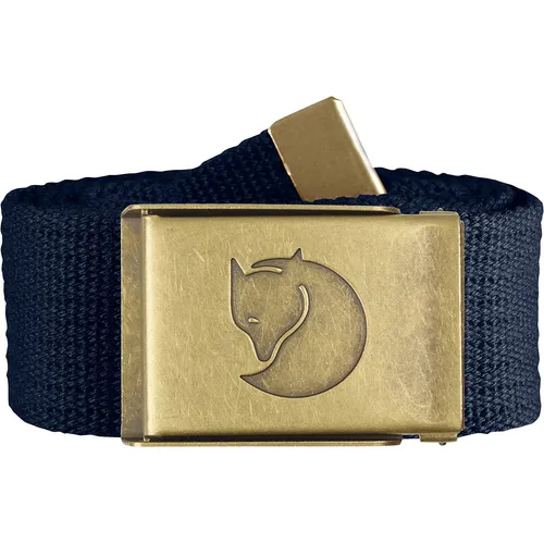 Fjällräven Canvas Brass Belt 4 cm Dark Navy - Gürtel & Hosenträger, robuster Canvasgürtel mit verstellbarer Länge und eleganter Messing-Schnalle für stilvolle Akzente.