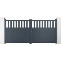 Casanoov Flügeltor Santis 300x140cm Aluminium mit 2 Pfosten - Elegantes Flügeltor aus Aluminium in Grau, inklusive 2 Aluminium-Pfosten. Ideal für den Außenbereich, robust und witterungsbeständig für langanhaltende Freude.