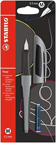 STABILO - Füller - Flow ACTIVE in grau - Einzelstift - inklusive Patrone