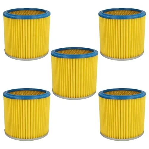 vhbw 5x Rundfilter/Lamellenfilter kompatibel mit Staubsauger, Saugroboter, Mehrzwecksauger Parkside PNTS 30/8(E/S), 30/9(E/S), 35/5(E/S), A1, B1, B2