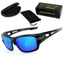HSE - SportEyes Sportbrille 2095bs, Steinschlagbeständig durch Kunststoff-Sicherheitsglas blau