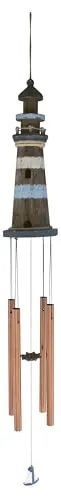 Windspiel - Leuchtturm Maritime Deko Holz/Metall 10x90cm Sea-Club