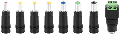 POPPSTAR Universal Netzteil Hohlstecker-Adapter (AC DC Stecker-Set 5.5x2.5mm Buchse auf 6,4x4,4, 6,3x3,0, 5.5x2.1, 5.5x1.7, 4.8x1.7, 4.0x1.7, 3.5x1.35 Stecker, 2-Pin), 8 Adapter