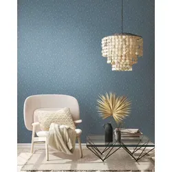 A.S. Création Vliestapete THE BOS Streifentapete, leicht strukturiert, abstrakt, gemustert, leicht glänzend, (1 St), Grafisch Tapeten Wohnzimmer Schlafzimmer Küche Flur Design Wandtapete blau|silberfarben