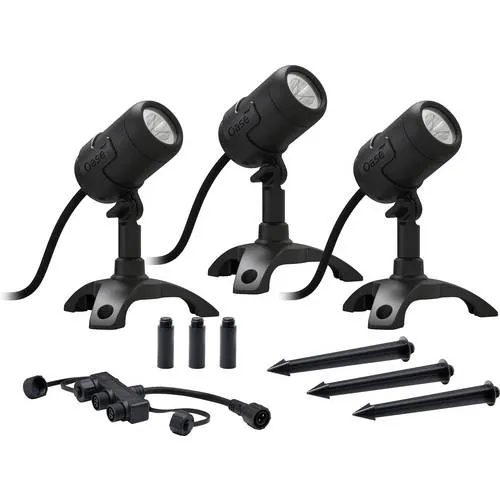 Oase LunAqua Connect S, 3er-Set, Schwarz - Teichbeleuchtung mit RGB und Weiß, individuelle Steuerung über die Oase Switch App für perfekte Gartenakzente bei jedem Anlass.